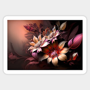 Abstract Floral Garden Botanical Print Sticker